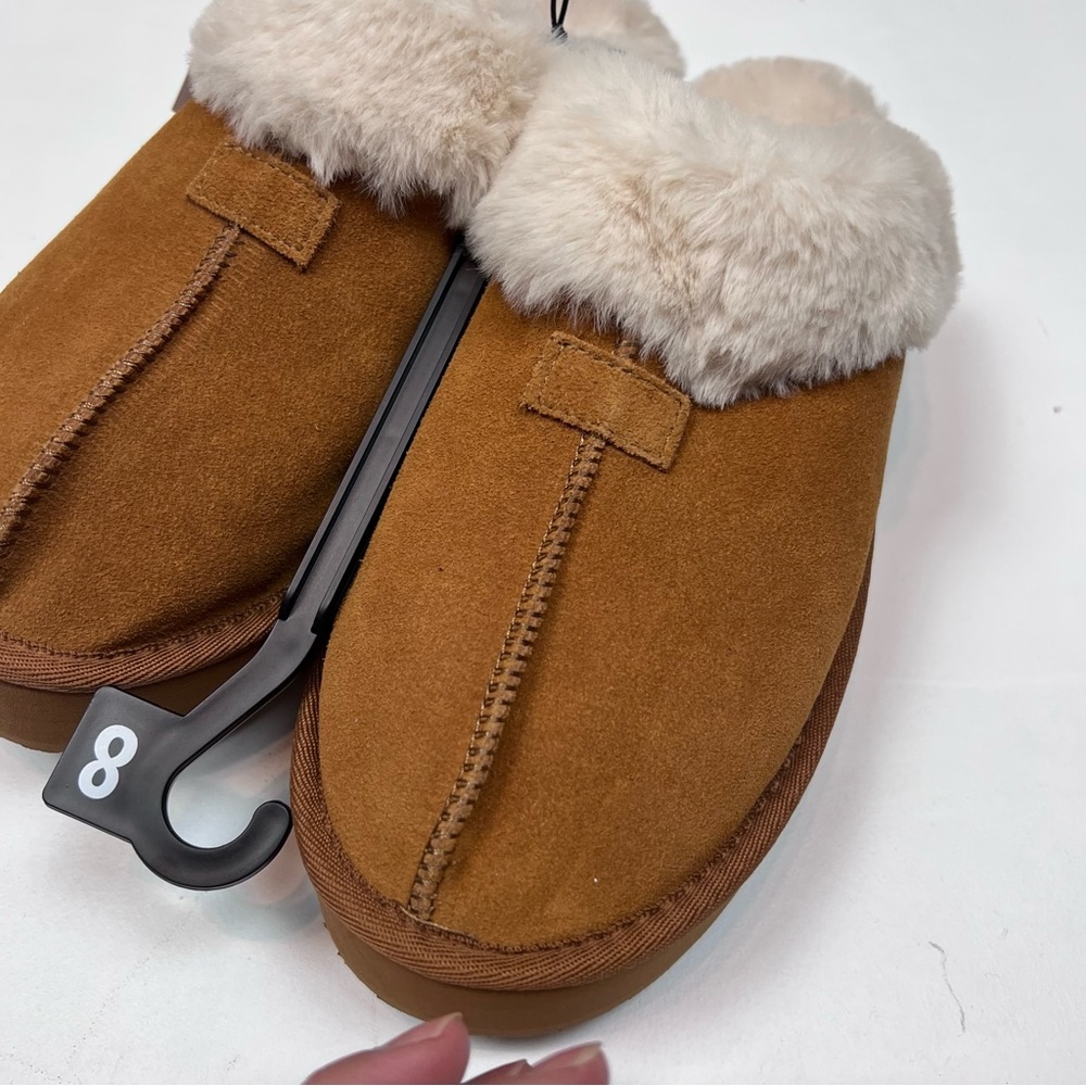 NWT Joyspun Women's Faux Suede Platform Clog Slippers Sz 8 - Picture 9 of 16